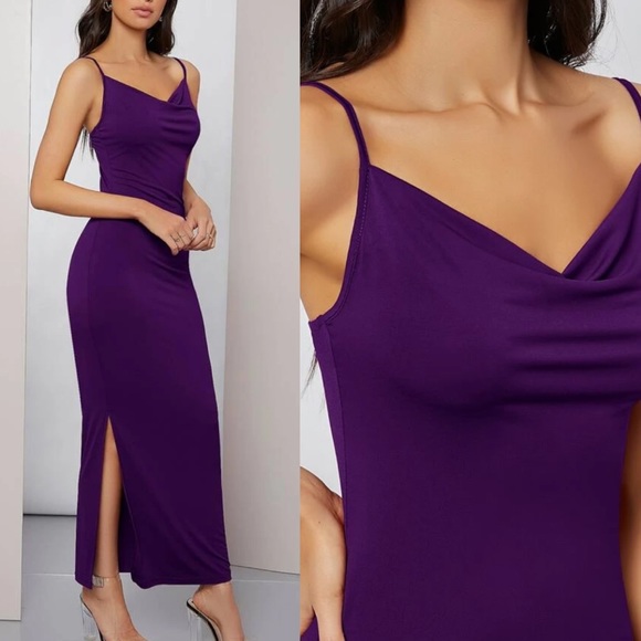 Black cowl neck cami maxi dress - Picture 7 of 12